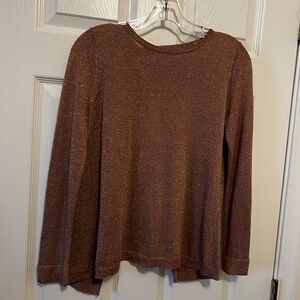 Zara Shimmering Brownish red Sweater/cardigan